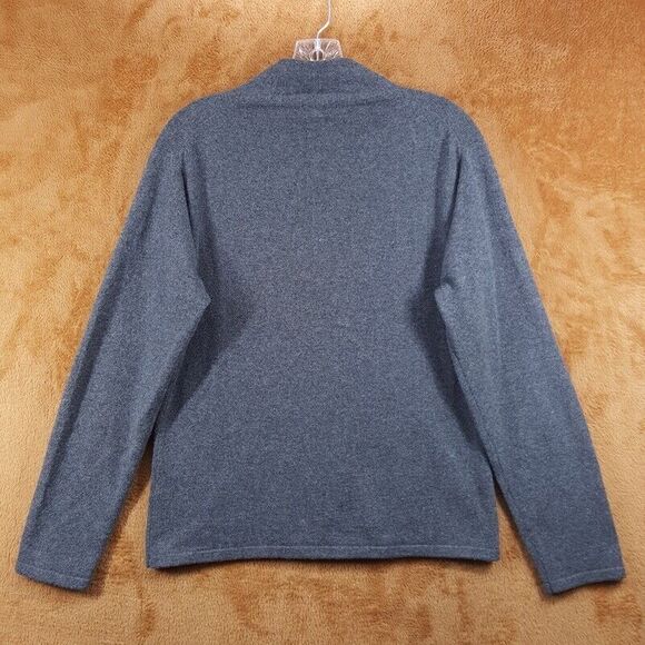 COUNTRY ROAD Sweater Womens Medium Gray Button Up Cardigan 100% Cashmere - Picture 3 of 7